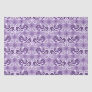 Sjofele chique paarse en witte paisleyprint tissuepapier