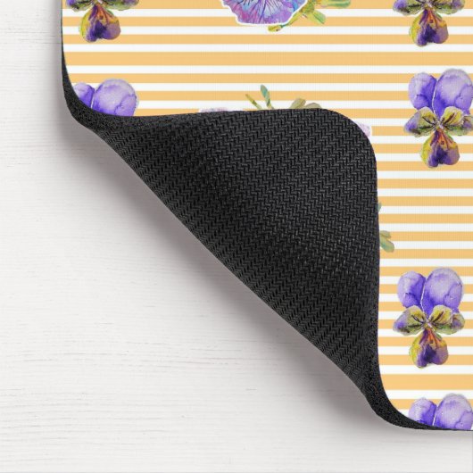 Sjofele gele driekleur viooltje bloemige computer muismat (Hoek)