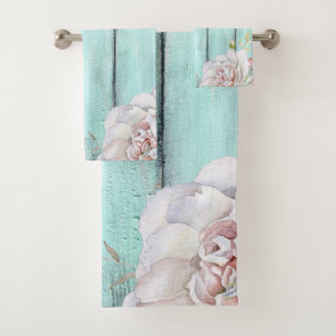Sjofele landelijke chic badkamer handdoek set