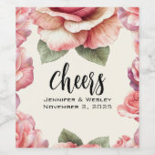 Sjofele Pink Roos Wijn Etiket (Enkel label)