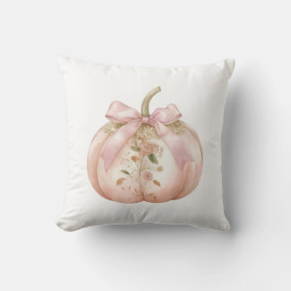 Sjofele Roze Bloemige Pompoen Coquette Herfst Kussen