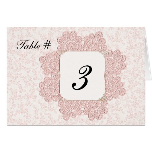 Sjofele Roze Victoriaanse Trouwtafel Nummer (Voorkant Horizontaal)