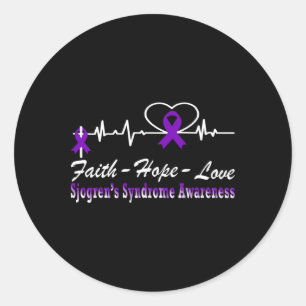 Sjogren’s syndrome awareness hartslag Christelijk Ronde Sticker