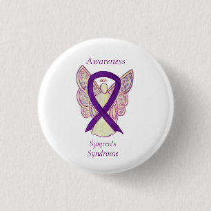 Sjogren's Syndrome Awareness Angel Ribbon Art Pin Ronde Button 3,2 Cm