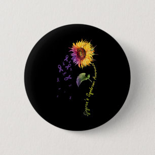 Sjogren's syndrome bewustzijn zonnebloem ronde button 5,7 cm