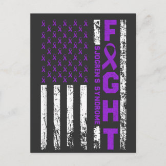 Sjogren's Syndrome Ribbon Fight US Flag Briefkaart