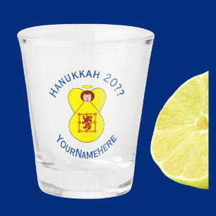 Sjotsleeuw van Schotland hooghartige engel Hanukka Shot Glas