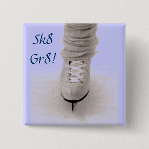 "Sk8 Gr8!" Pin Vierkante Button 5,1 Cm