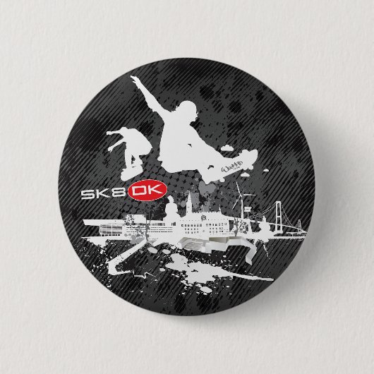 SK8DK Badge Ronde Button 5,7 Cm (Voorkant)