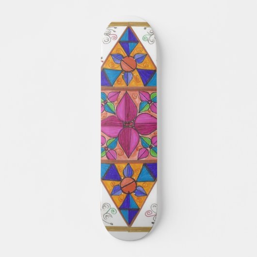 Sk8er Geometry Art Sk8Board Skateboard (Voorkant)