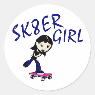 sk8er meisje ronde sticker