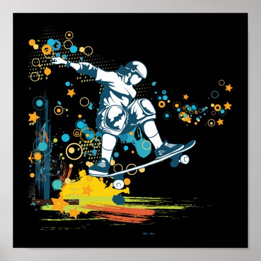 sk8er skateboarder vector poster (Voorkant)