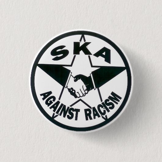 Ska Against Racism Ronde Button 3,2 Cm (Voorkant)