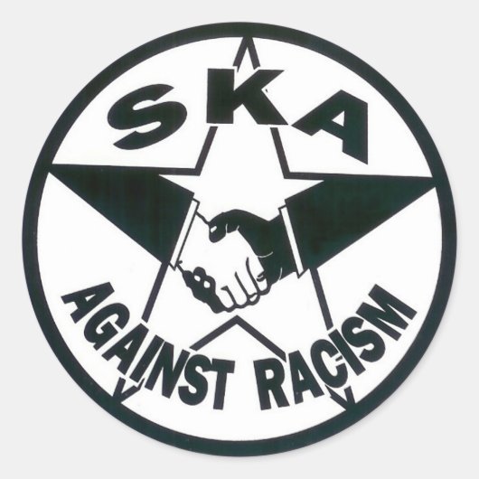 Ska Against Racism Ronde Sticker (Voorkant)