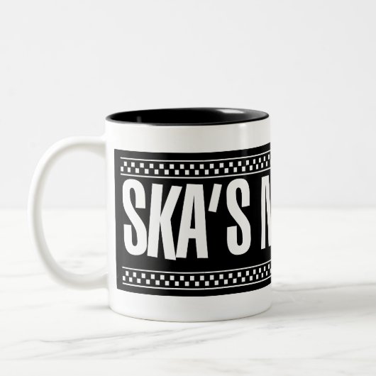 Ska is niet dood. -Wit Tweekleurige Koffiemok (Links)