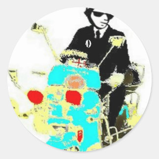 Ska op een scoot ronde sticker