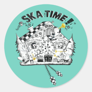 Ska Time Cuckoo Clock Ronde Sticker