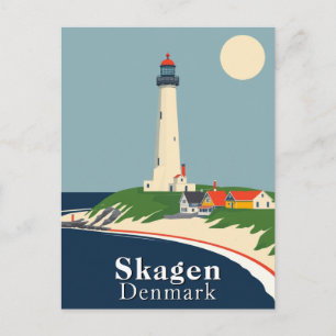 Skagen, Denemarken Strand Retro Kunst Briefkaart