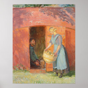 Skagen Fisherman in een schuur Poster