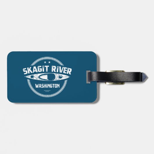 Skagit River Washington Kayaking Bagagelabel (Achterkant horizontaal)