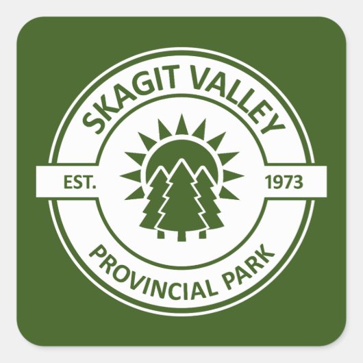 Skagit Valley Provincial Park Sun Trees Vierkante Sticker (Voorkant)