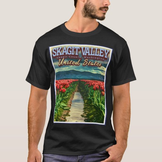 SKAGIT VALLEY - TULIP FIELDS - SKAGIT WASHINGTON T-SHIRT (Voorkant)