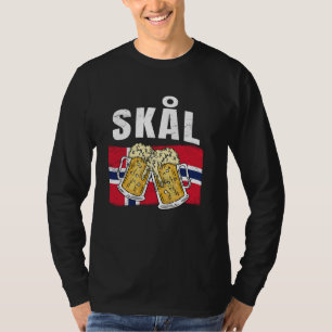 Skål Noorse Bierdrinkende Toast Noorwegen Traditie T-shirt