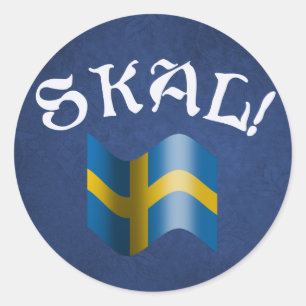 Skal Swedish Flag Toast uit Zweden Ronde Sticker