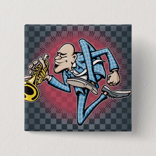 Skamania Vierkante Button 5,1 Cm (Voorkant)