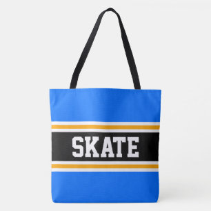 SKATE Athletic Helderblauw Zwart Oranje Strepen Draagtas