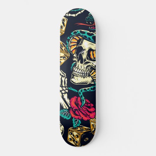 Skate et skateboard Rose (Recto)