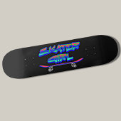 Skate Girl Blauw Roze Graffiti Glow Skateboard