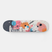 Skate into the Future: Neon Pink Edition Skateboard (Horizontaal)