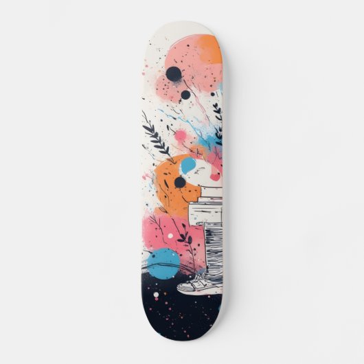 Skate into the Future: Neon Pink Edition Skateboard (Voorkant)