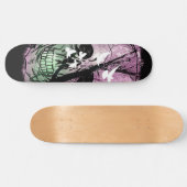 Skate Natureza Radical com pássaros e caveira Skateboard (Horizontaal)