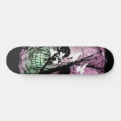 Skate Natureza Radical com pássaros e caveira Skateboard (Horizontaal)