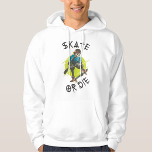 Skate or die Skelet Skateboarder Hoodie