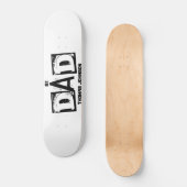 Skateboard #1 Papa noir et blanc Personnalisé (Recto)