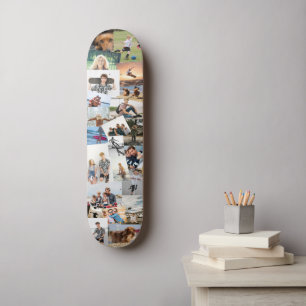 Skateboard 23 Haphazardly Overlapping Photos Collage Modèle
