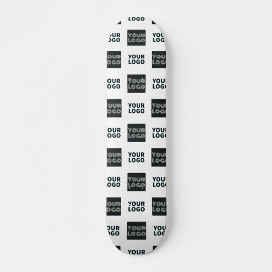 Skateboard 2 Logos Simples Logos Répétitifs | Blanc (Devant)