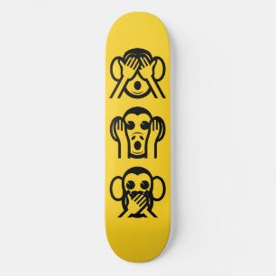 Skateboard 3 Singes Sages Emoji