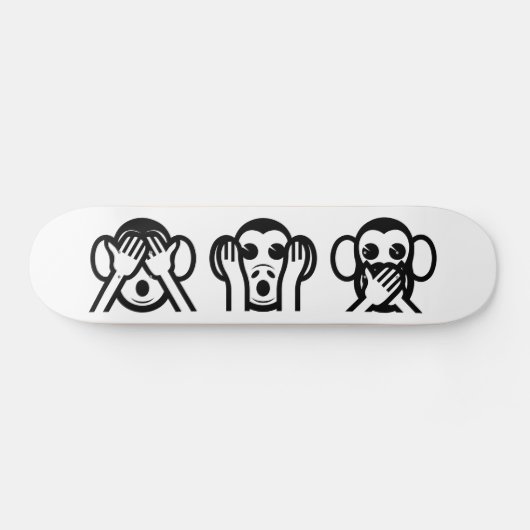 Skateboard 3 singes sages Emoji (Horz)