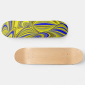 Skateboard 3D Abstract in Gold Yellow Blue (Horz)