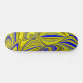 Skateboard 3D Abstract in Gold Yellow Blue (Horz)