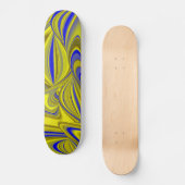 Skateboard 3D Abstract in Gold Yellow Blue (Recto)