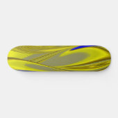 Skateboard 3D Abstract in Gold Yellow Blue (Horz)