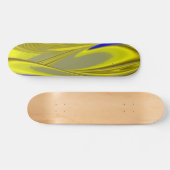 Skateboard 3D Abstract in Gold Yellow Blue (Horz)