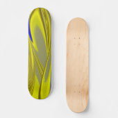 Skateboard 3D Abstract in Gold Yellow Blue (Recto)