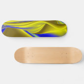 Skateboard 3D Abstract in Gold Yellow Blue (Horz)