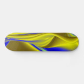 Skateboard 3D Abstract in Gold Yellow Blue (Horz)